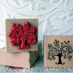 Swirly Tree Rubber Stamp