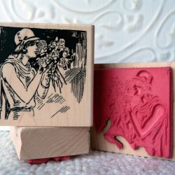 Rose Lady Rubber Stamp