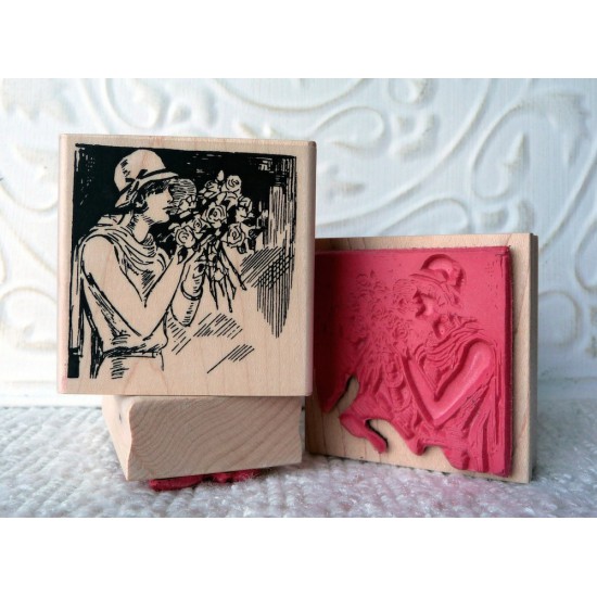 Rose Lady Rubber Stamp