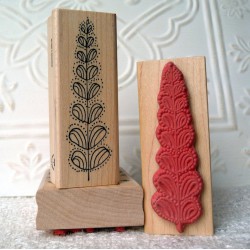 Stylized Christmas Tree Rubber Stamp