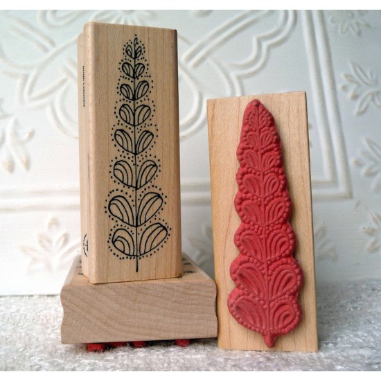 Stylized Christmas Tree Rubber Stamp
