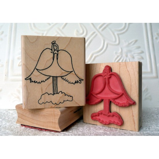 Angel on a Cloud Rubber Stamp