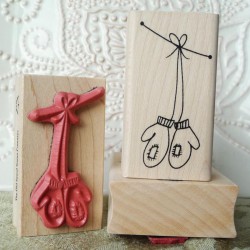 Winter Mittens Rubber Stamp