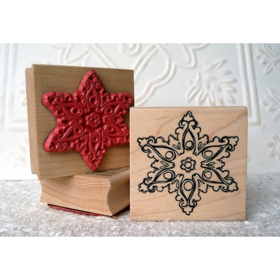 Old Snowflake Rubber Stamp
