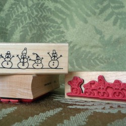 Snowman Border Rubber Stamp Snowman Border Rubber Stamp