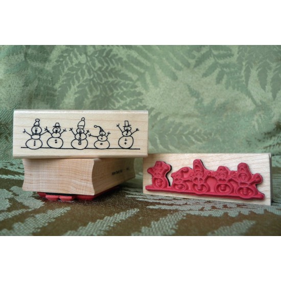 Snowman Border Rubber Stamp