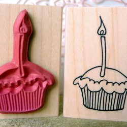 Cupcake Rubber Stamp