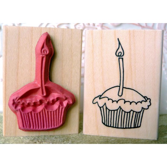 Cupcake Rubber Stamp