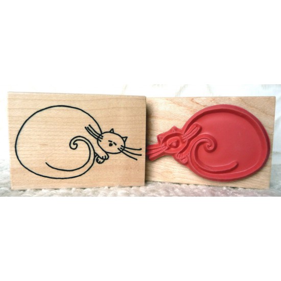 Cat Nap Rubber Stamp