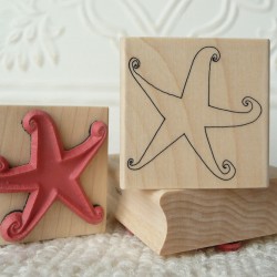 Swirly Star Rubber Stamp