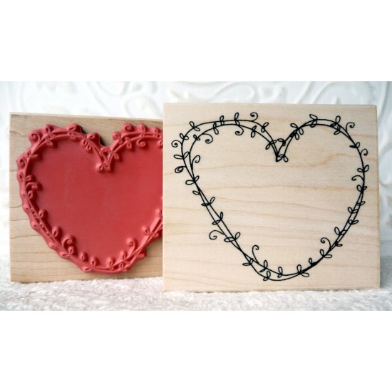 Vine Heart Rubber Stamp