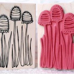 Bumble Flowers Rubber Stamp Bumble Flowers Rubber Stamp