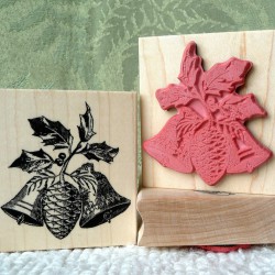 Holly Bells Rubber Stamp