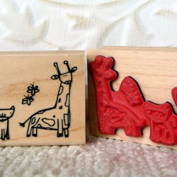 Zoo Animals Rubber Stamp
