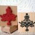 Damask Christmas tree Rubber Stamp