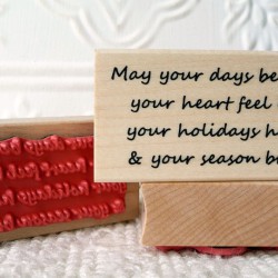 May your days be merry; Christmas Text Rubber Stamp