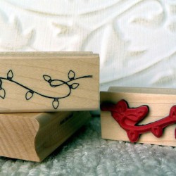 Christmas lights Rubber Stamp
