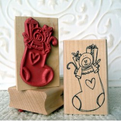 Stuffed Stocking Rubber Stamp