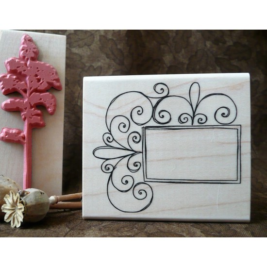 Curly Frame Rubber Stamp