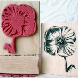 Vintage Poppy Rubber Stamp Vintage Poppy Rubber Stamp