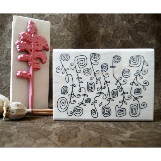 Whimsy Garden Background Rubber Stamp