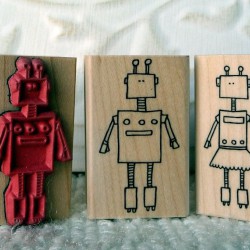 He Robot Rubber Stamp