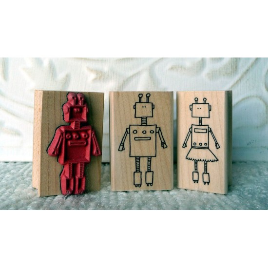 He Robot Rubber Stamp