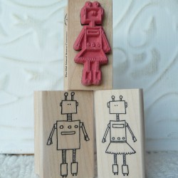 She Robot Rubber Stamp