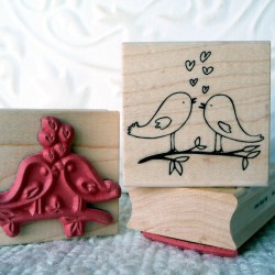 Love Birds Rubber Stamp