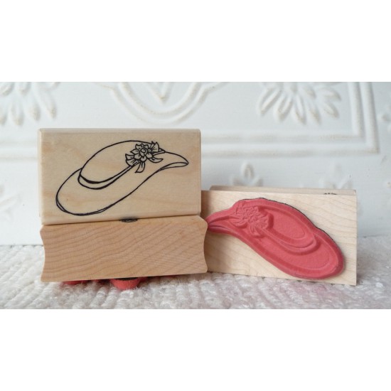 Ladies Hat Rubber Stamp