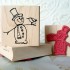 Snowman with Bird Rubber Stamp
