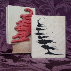 Against the Wind Tree Rubber Stamp Against the Wind Tree Rubber Stamp