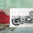 Twin V Motorcycle Rubber Stamp