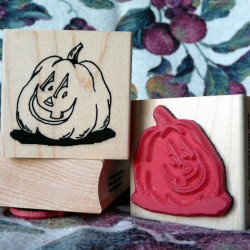 Punkin Head - Carved Pumpkin Rubber Stamp