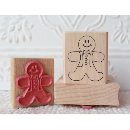 Gingerbread Boy Rubber Stamp