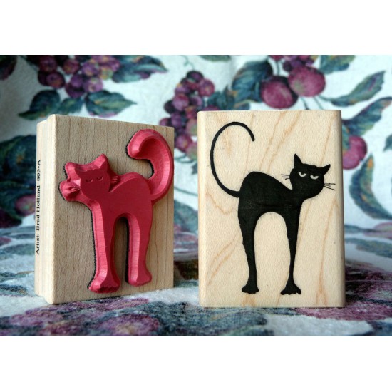 Black Cat Rubber Stamp