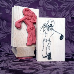 Golfer Rubber Stamp