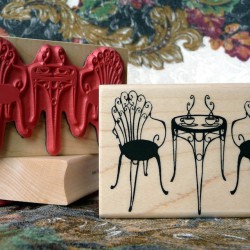 Positano Patio Bistro Table Rubber Stamp