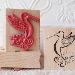 Summer Hummer Hummingbird Rubber Stamp