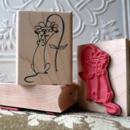 Garden Mouse Rubber Stamp