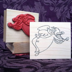 Heavenly Harpist Rubber Stamp