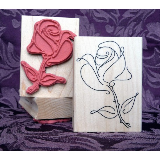 Rose to Behold Rubber Stamp