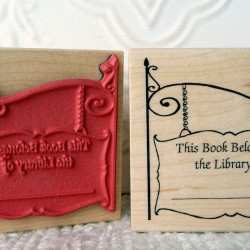 Olde English Bookplate Rubber Stamp Olde English Bookplate Rubber Stamp