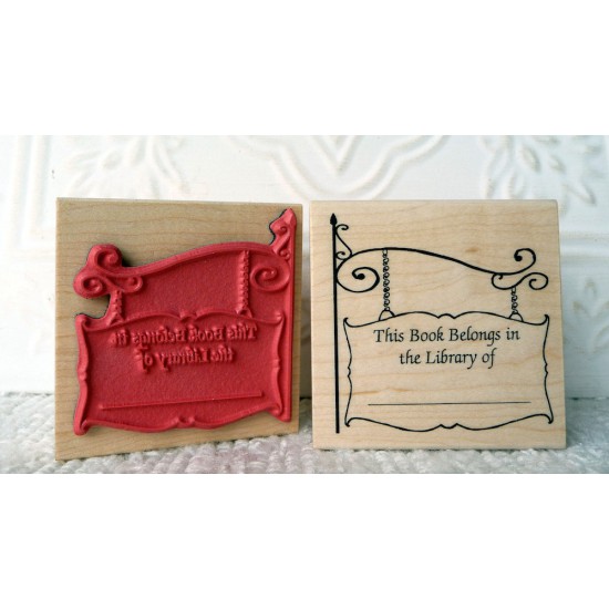 Olde English Bookplate Rubber Stamp