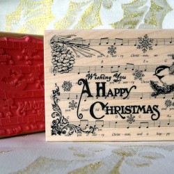 Christmas Collage Rubber Stamp