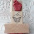 Cherry Cupcake Rubber Stamp