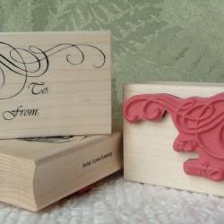 Swirly To From Rubber Stamp
