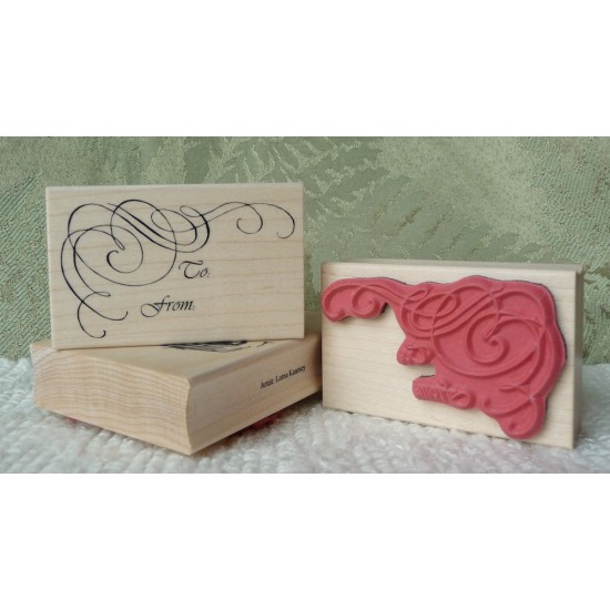 Swirly To From Rubber Stamp