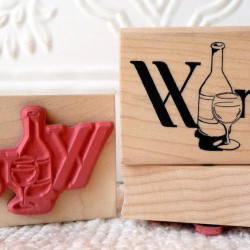 Wine Script Rubber Stamp