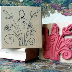 Feathers and Flowers Rubber Stamp Feathers and Flowers Rubber Stamp